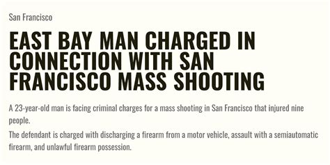 East Bay man charged in connection with San Francisco mass shooting